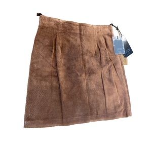 Maria Vittoria Latini NWT Brown Suede leather  Skirt size 42 US 6